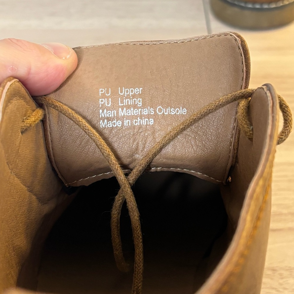 Tan Camel Brown Men's Lace Up Ankle Chukka Oxford Boot 9.5 - Picture 6 of 9